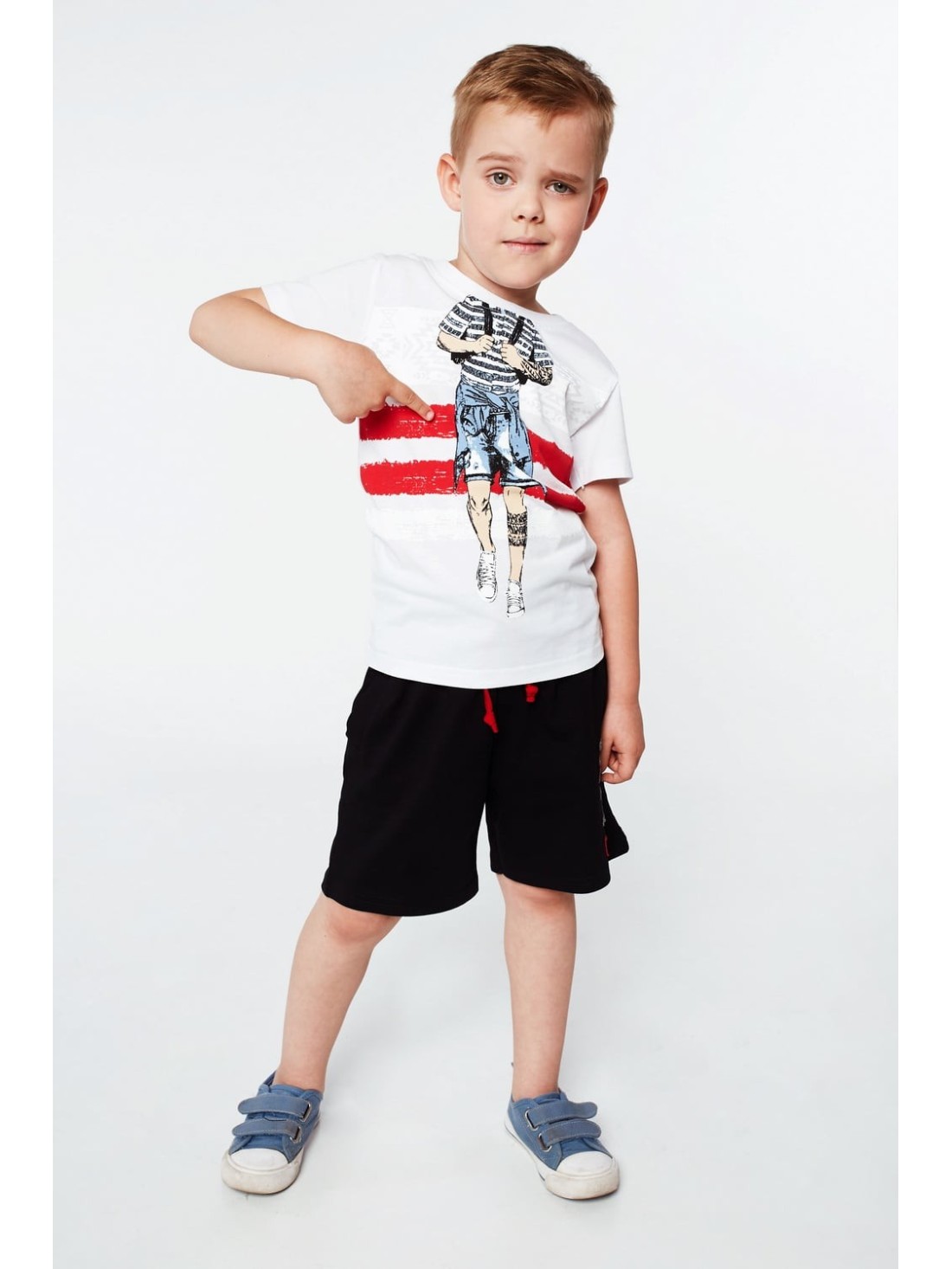 Boy\'s T-shirt with print, white NDZ4461 - Online store - Boutique